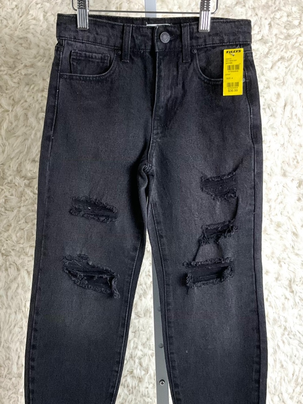 RSQ GIRL'S BLACK RIPPED DENIM JEANS BY TILLY'S~SIZE 8!
